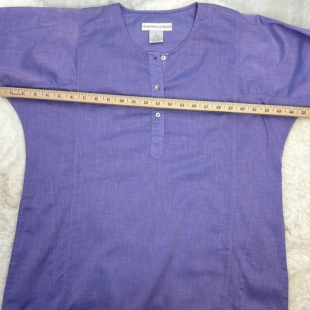 Crabtree & Evelyn Lightweight Violet Tunic Long Shirt or Sleep Shirt - Picture 9 of 11
